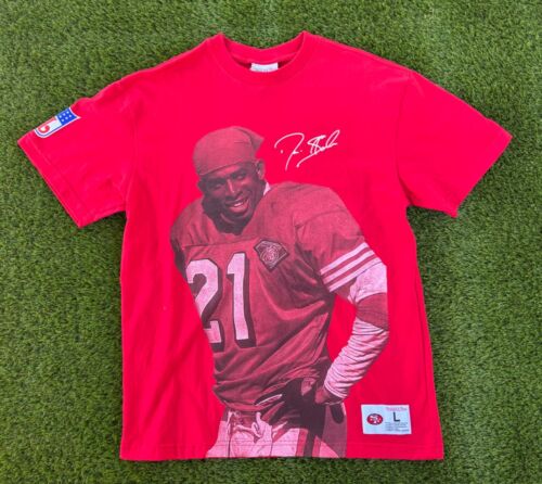 NWT San Francisco 49ers Deion Sanders #21 Authentic Retro NFL Football T-shirt L
