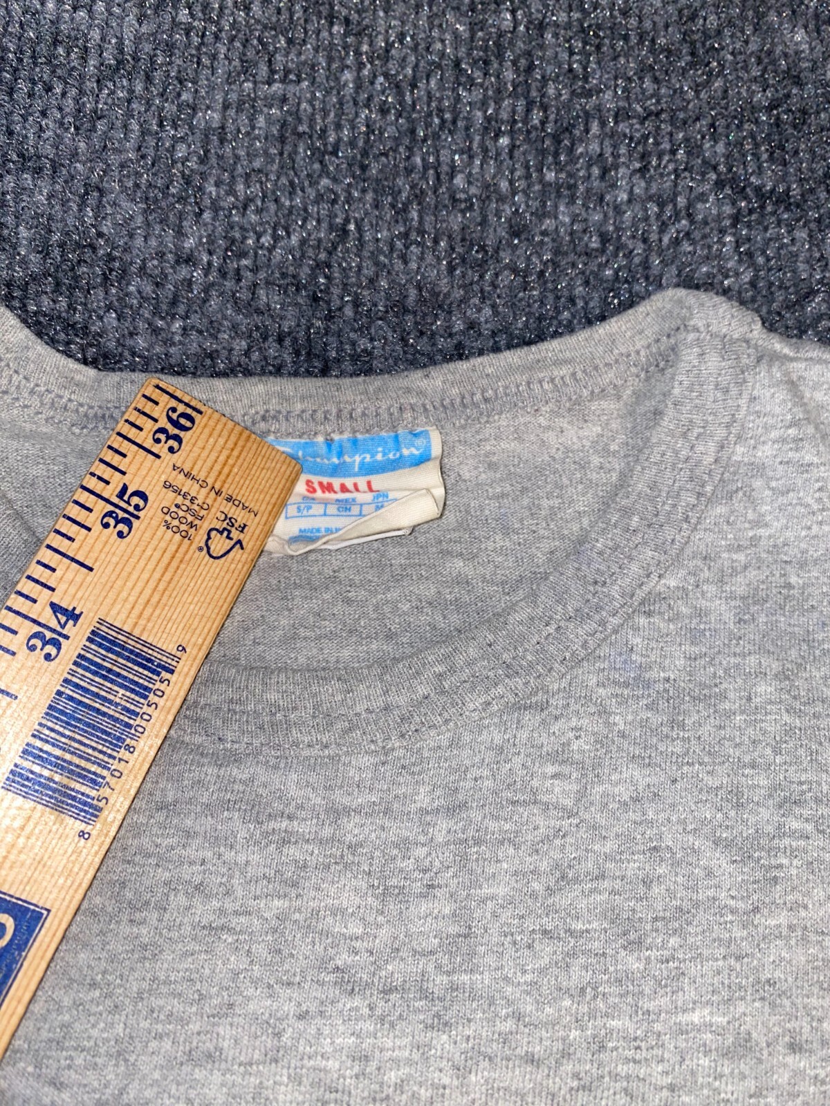 T shirt Champion uomo piccola grigia tinta unita mista regular fit girocollo logo pony