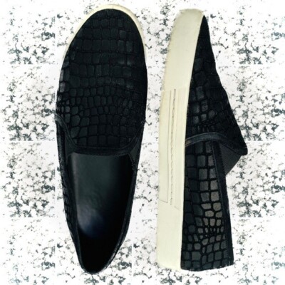 JOIE Kidmore Faux Snakeskin Crocodile Print Leather