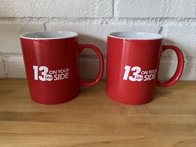 Lot Of 2 Channel 13 On Your Side ABC WZZM Grand Rapids, MI Local News Mugs Red