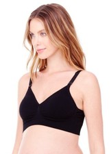 Ingrid Isabel Maternity Seamless Drop Cup Back Clasp Nursing Bra,BLACK SIZE XL