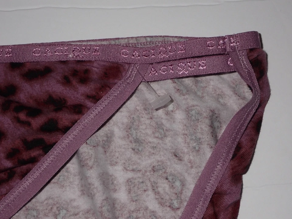Calcinha de biquíni Lane Bryant cacique 26/28 cordas algodão roxo malva chita - Imagem 3 de 4