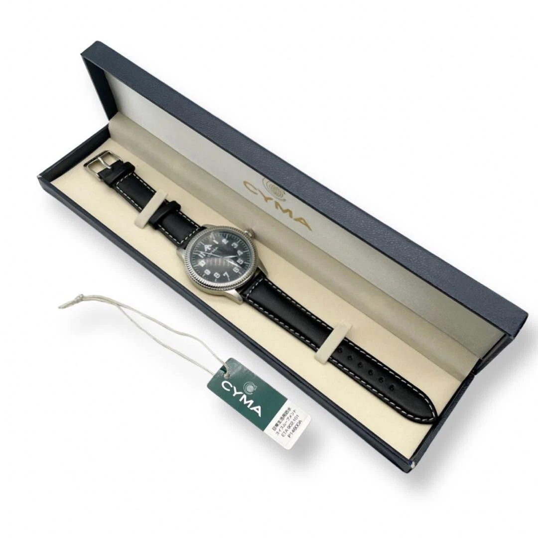 CYMA UK MILITARY ROYAL AIR FORCE ETA 40mm 20cm analog watch + Box