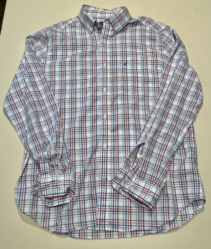 Nautica Men's Sz M Multicolor Plaid Long Sleeve Button Up Shirt