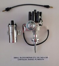 Mopar 273-318-340-360 Black Small Female Cap Hei Distributor Chrome 45k Coil