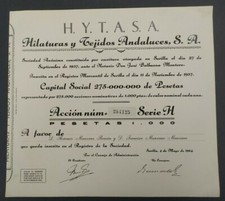 ACCIÓN ORIGINAL HYTASA HILATURAS Y TEJIDOS 1964 SEVILLA  Aprox. 300x273mm