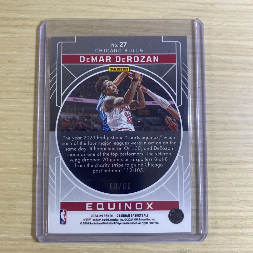 2023-24 Panini Obsidian -*DeMar DeRozan* ~Electric Etch Reggae Flood~ #27 60/60 - Image 2 of 4