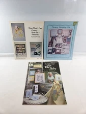 3 Vintage  70s/ 80s Nursery & Baby Cross Stitch/ Needlepoint Pattern Books