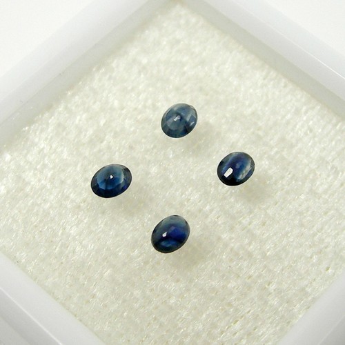 0.72 carat Oval 3.8x3 mm Qty 4, Natural Parti blue Australian Sapphire Gemstone - Picture 4 of 12