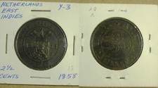 Netherlands East Indies 2-1/2 Cents Copper Coin 1858, 31 mm, Combined Shipping