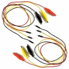 6 Piece Alligator to Test Pin Set, Includes 2 Red, 2 Black, and 2 Yellow Lead...