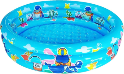 #ad 3 Ring Kiddie Pool for Toddlers 48”X12” Inflatable Baby Ball Pit