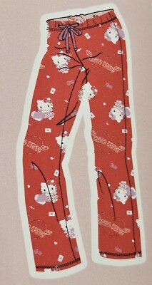 Hello Kitty Pajama Fleece Comfy Pants Size Medium NWT VALENTINE'S DAY 