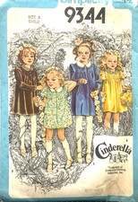 Simplicity Cinderella Pattern 9344 - Child's Dress - Size 3 - Cut