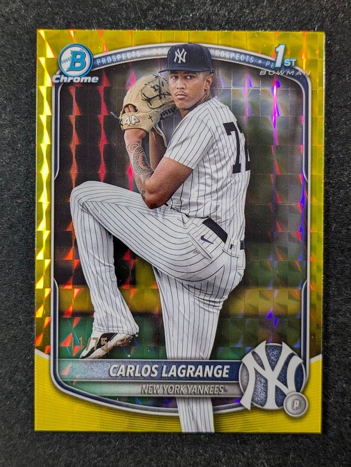 2025 Bowman Chrome CARLOS LAGRANGE 11/75 1st Yellow Geometric Ref. Prospects SP