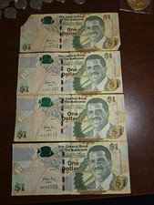 BAHAMAS - 2008 1 Dollar Banknote Lot 4x Circulated