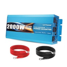 2000 Watt Pure Sine Wave Inverter 12V to 110V 120V DC to AC with LCD 12V-2000W