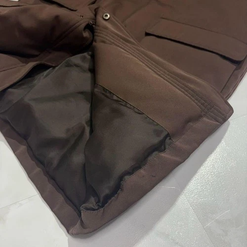 ZANTER OLNIS Men's Lightweight Down Coat Brown M Hood Missing Long Jacket image 6