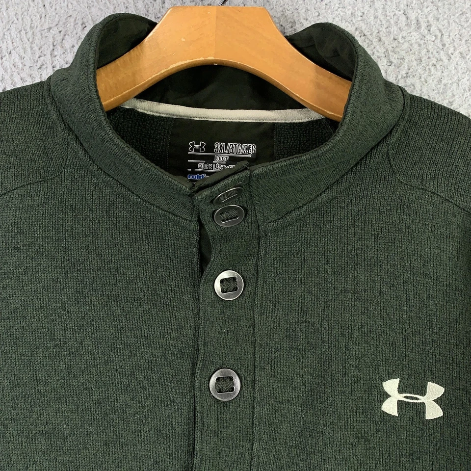 Under Armour Pullover Herren 3XL Grün ColdGear Storm Snap Henley Fleecepullover - Bild 2 von 4