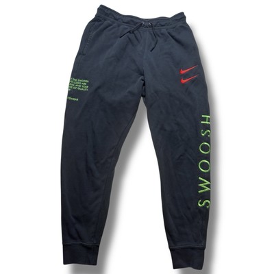 Nike Sportswear Double Swoosh Sweatpants Mens Small Black Joggers Activewear
