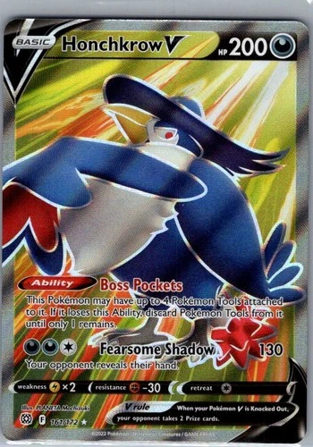 Honchkrow V (Full Art) 161/172 SWSH09: Brilliant Stars - Pokemon Card - NM