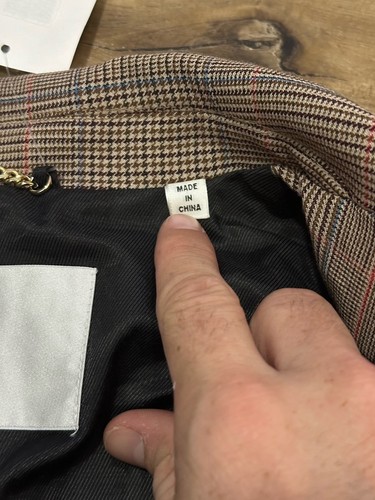A.L.C Damen Gr. 12 Ash Multicolor Einknopf Blazer kariert Wollmischung gefüttert - Bild 4 von 9