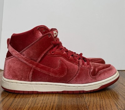 Nike SB Dunk High Red Velvet 2016 313171-661 Mens Size 10.5 No Box Pre Owned