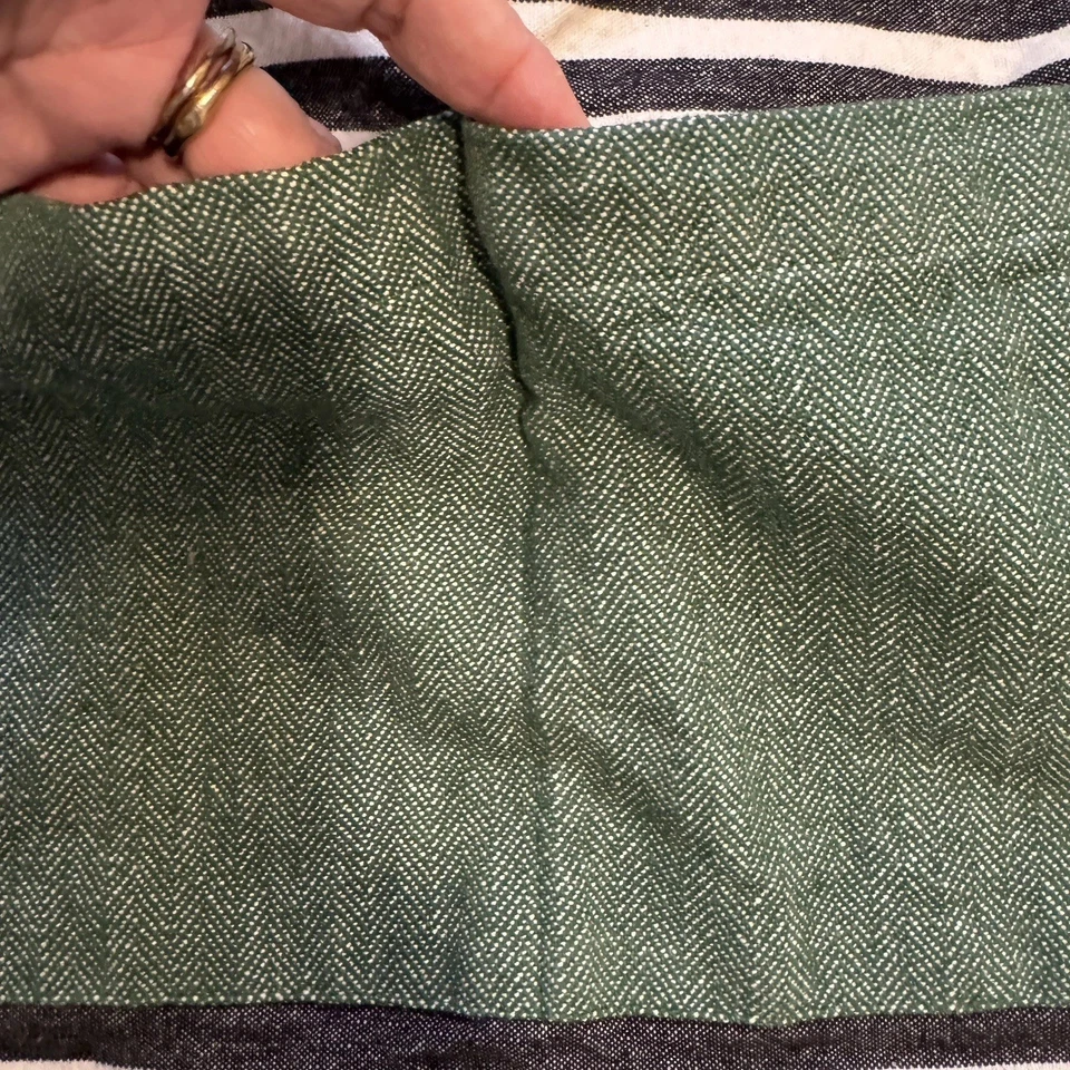 Delantal HEARTH & HAND Magnolia Unisex Adulto Lona Algodón Marfil Negro Verde Rayas Foto 4 de 4