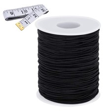 50M x 1.5mm Black Elastic Cord Bungee Shock String Heavy Strength Sewing DIY