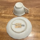 New Orleans World’s Fair Mini 2 oz Porcelain Tea Cup & Saucer Set White Gold — photo 3