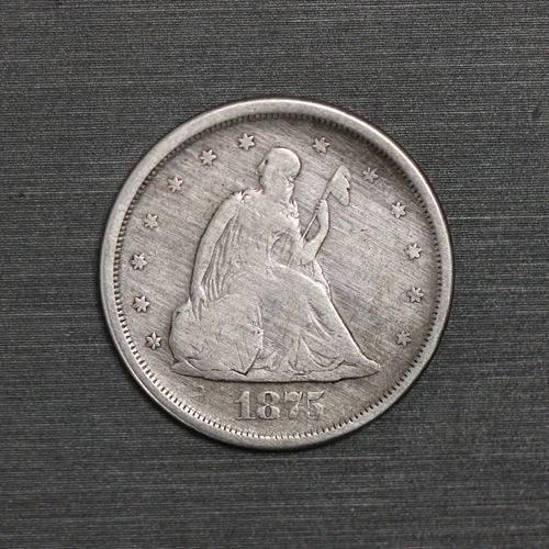 1875-S 20c Seated Liberty Twenty Cent Piece 1875 San Francisco Mint Silver Coin