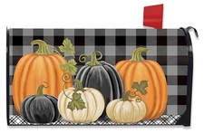 Briarwood Lane Checkered Pumpkins Autumn Mailbox Cover