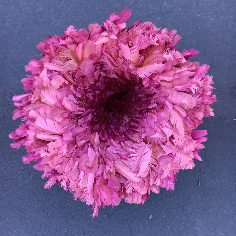 Cocar de penas tradicional roxo 34" feito à mão chapéu Juju HomeDecor Camarões  - Imagem 4 de 4