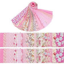 40 PCS 2.6 Inch Jelly Roll Fabric Strips Precut Cotton Floral Quilting Pink