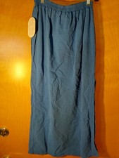 Maria de Guadalajara BLUE 100 Cotton Skirt Swing Midi SMALL NWT F050-AZTECA