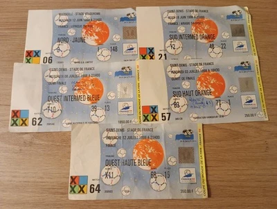 Lot De 5 billets COUPE du MONDE dont la FINALE 1998 FRANCE - Photo 1/4