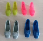 Vintage Barbie Francie 60's Bow Shoes Squishy Set Of 4 Pairs Blue Pink Yellow