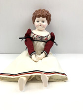 15" Reproduction German China Head Doll Victorian Glazed Porcelain