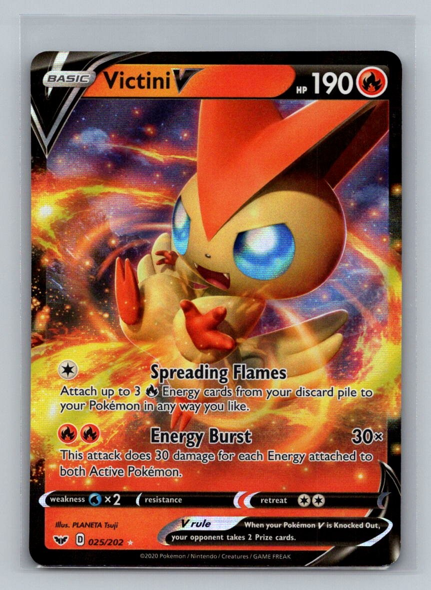Victini V 025/202 Holo V Rare Sword & Shield Pokemon Near Mint