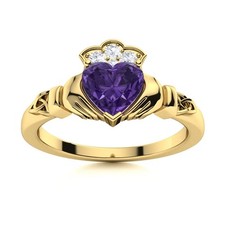 Amethyst Stone Prong Solitaire Mother Anniversary Ring Jewelry 925 Silver