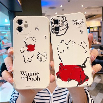 Niedliche Cartoon Pooh Bär Silikon Hülle Cover für iPhone 17 16 15 14 13 12 Pro Max