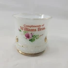 New ListingVintage Milk Glass Toothpick Holder Compliments Of Williams Bros Pink Rose READ