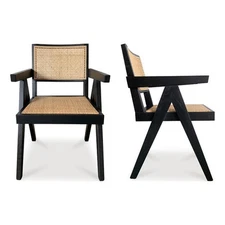 Moe's Home Collection Takashi Wood Dining Chair -Set of Two Black Color