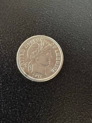 Gorgeous 1911 Barber  Dime With Perfect Details. No Reserve Auction!