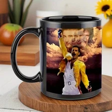 Freddie Mercury Tribute Ceramic Mug, Unique Gift for Rock Music Fans 11oz 15oz