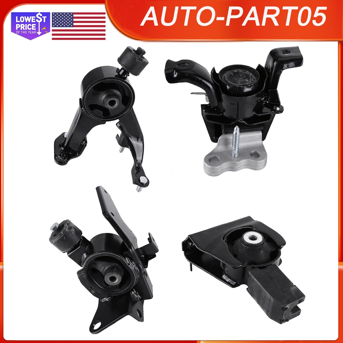 2009-2010 Pontiac Vibe 1.8L 4PCS Engine Motor & Auto