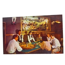 Postcard Covered Wagon Room Harolds Club In Reno Roulette Wheel Chrome Unposted
