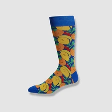 $30 Paul Smith Men's Blue Graphic Italy Graphic Fruit 1-Pair Socks Size OS