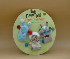 Puppetto’s  3  Finger Puppets Complete Set  NEW