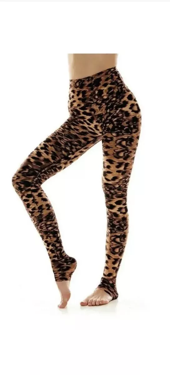 K-DEER Leopard Full Length Leggings in Dutchess New With Tags Xs